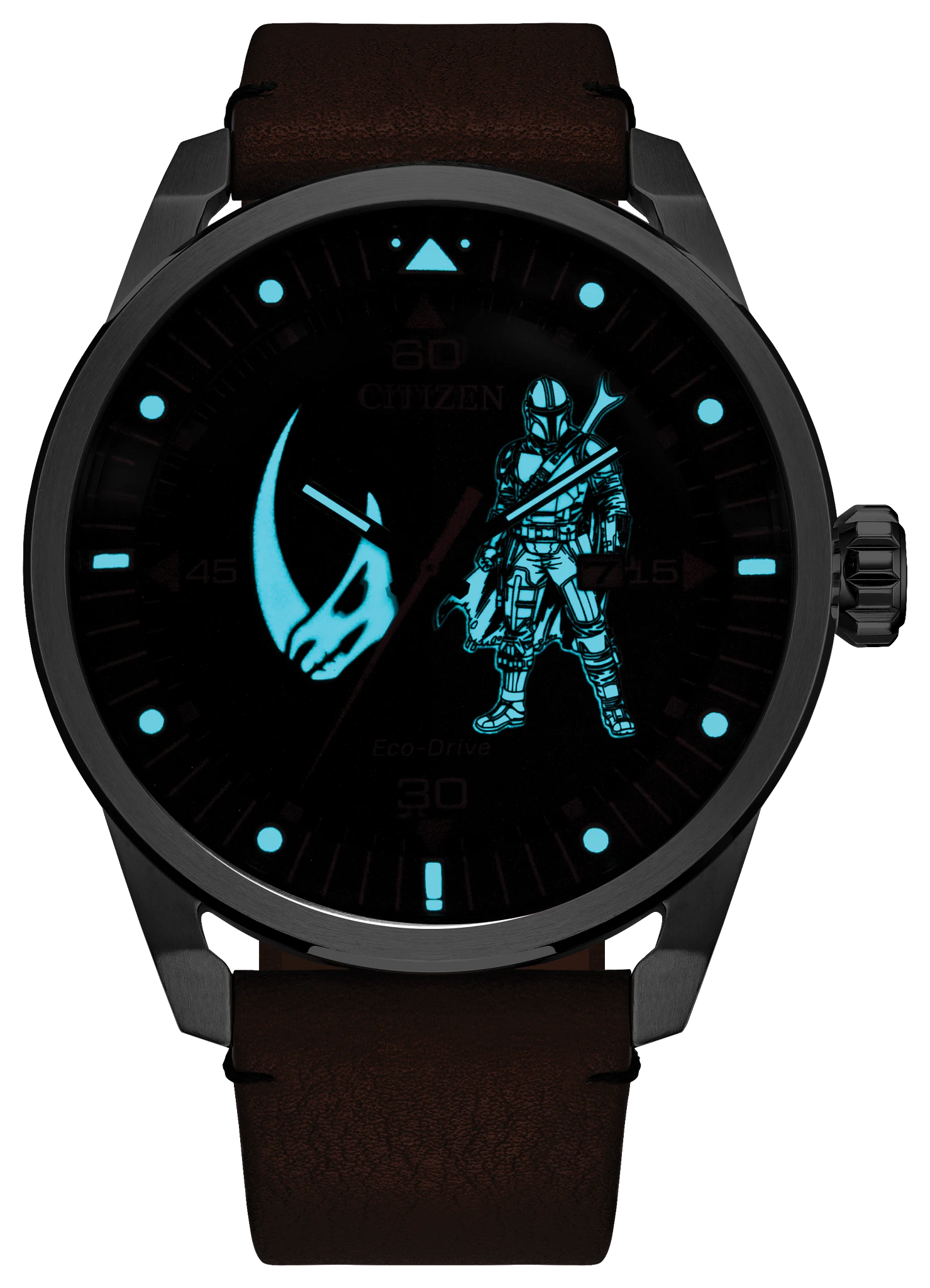 Mando, Bounty Hunter Black Dial Leather Strap AW1730-07W | CITIZEN